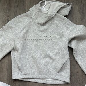 Lululemon Light Gray Embossed Logo Hoodie